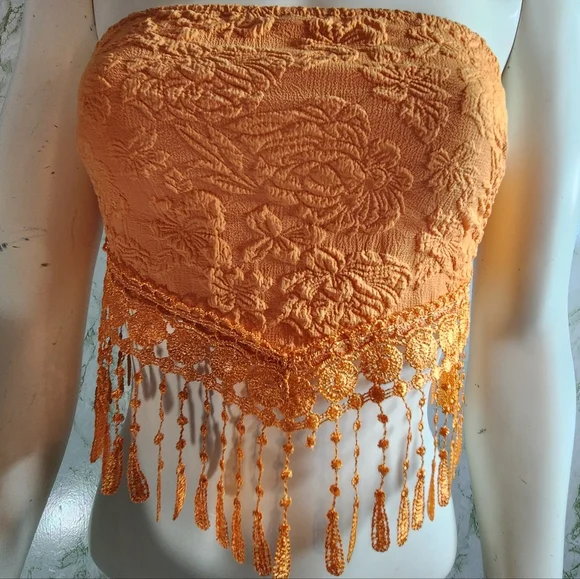 SHEIN Fringed Wrap Tube Top - Picture 2 of 9